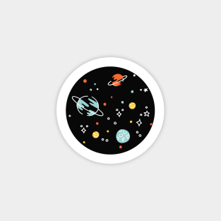 Doodle Space Pattern - Black Sticker